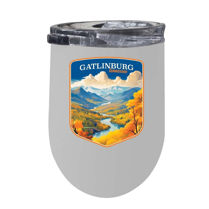 Gatlinburg Tennessee Design D Souvenir 12 oz Insulated Wine Stainless Steel Tumbler Image 6