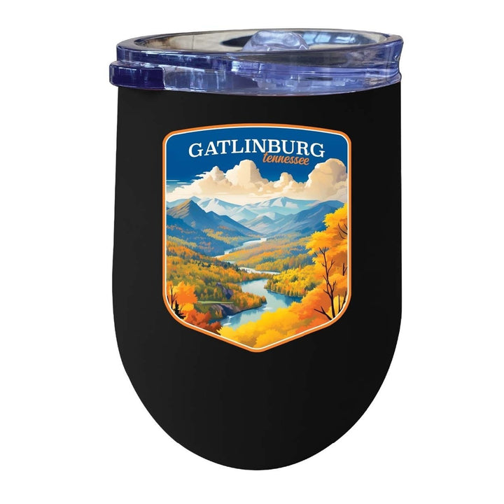 Gatlinburg Tennessee Design D Souvenir 12 oz Insulated Wine Stainless Steel Tumbler Image 1