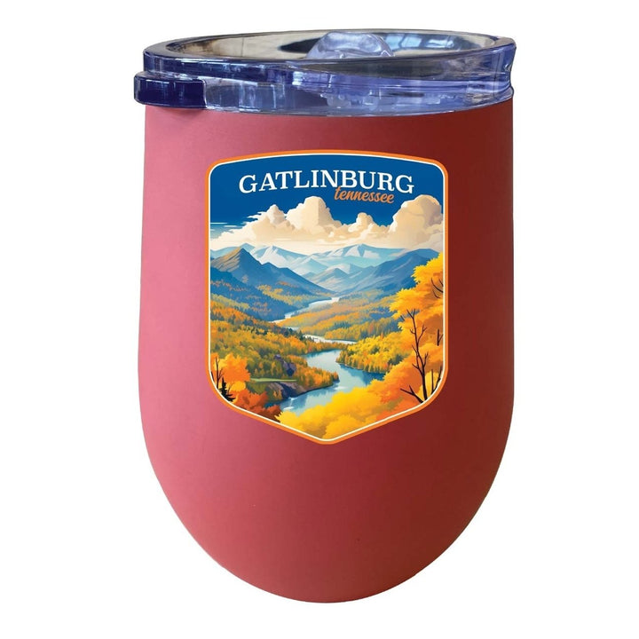 Gatlinburg Tennessee Design D Souvenir 12 oz Insulated Wine Stainless Steel Tumbler Image 8