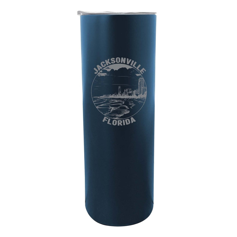 Jacksonville Florida Souvenir 20 oz Engraved Insulated Stainless Steel Skinny Tumbler Image 2