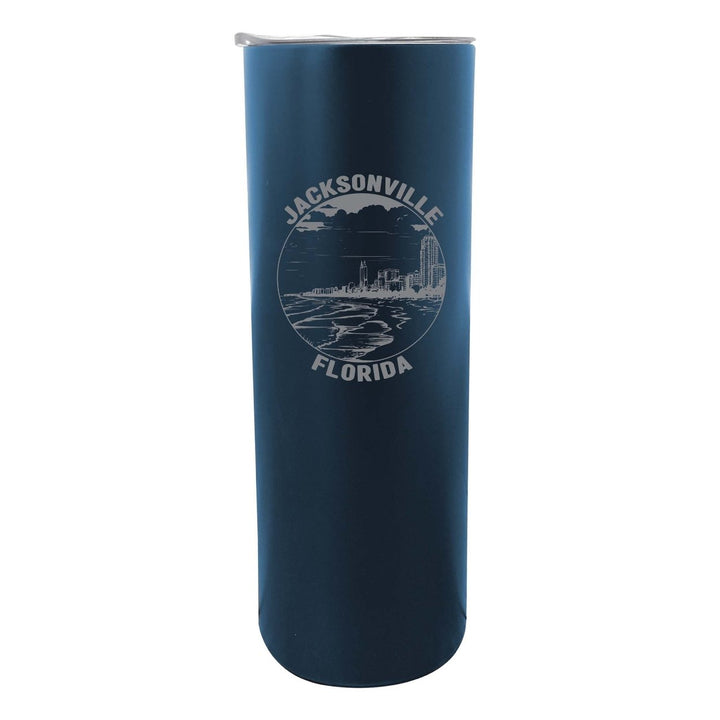 Jacksonville Florida Souvenir 20 oz Engraved Insulated Stainless Steel Skinny Tumbler Image 1