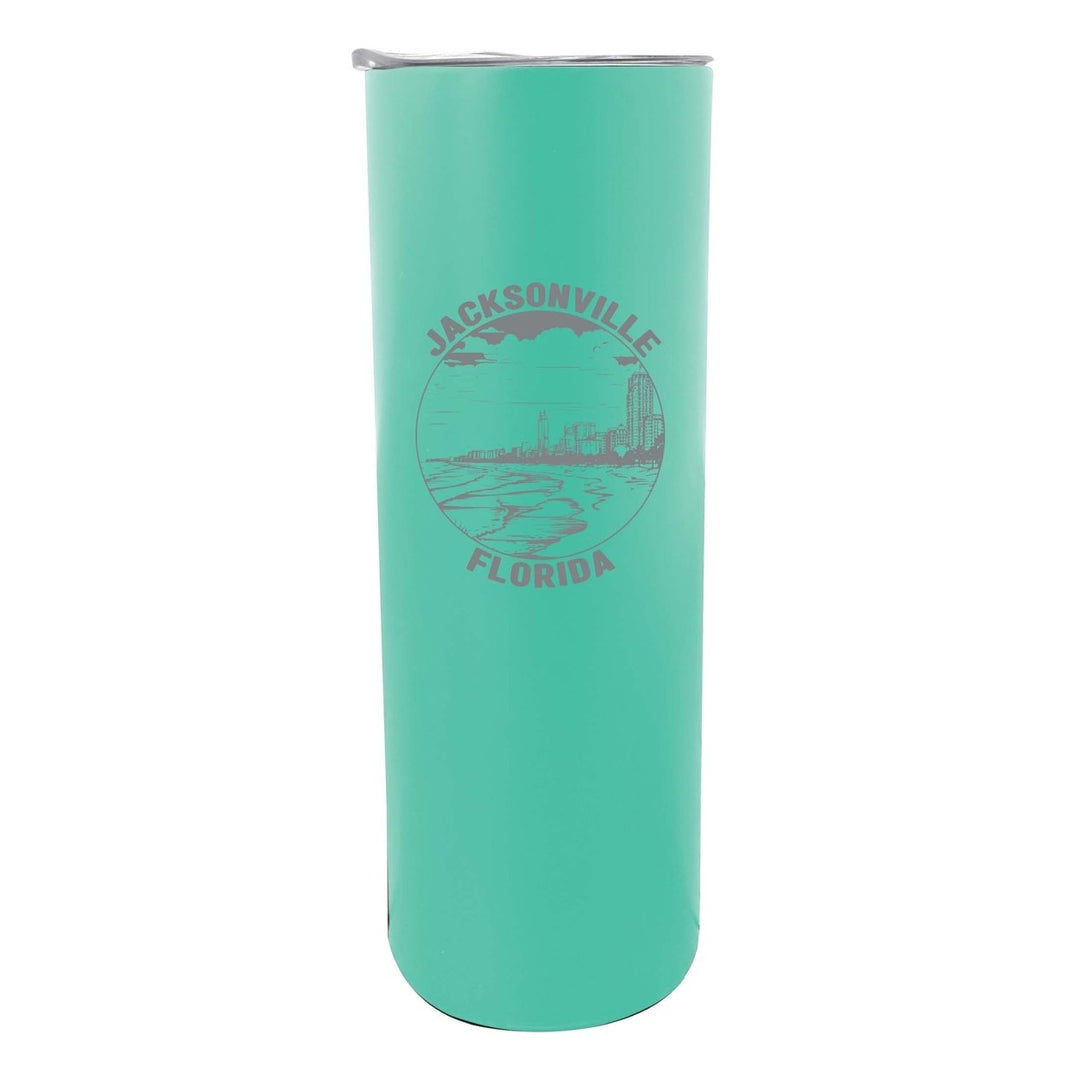 Jacksonville Florida Souvenir 20 oz Engraved Insulated Stainless Steel Skinny Tumbler Image 3