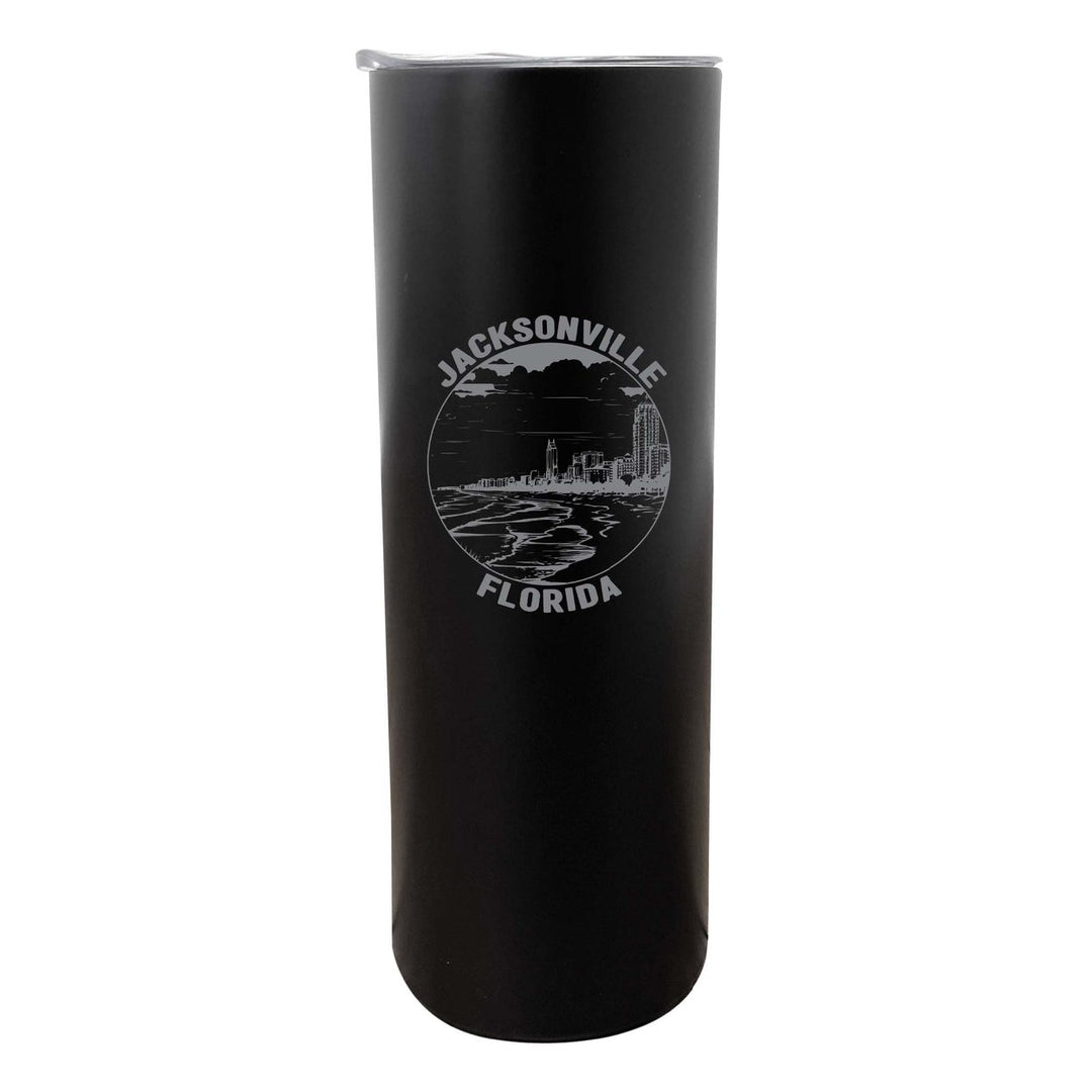 Jacksonville Florida Souvenir 20 oz Engraved Insulated Stainless Steel Skinny Tumbler Image 1