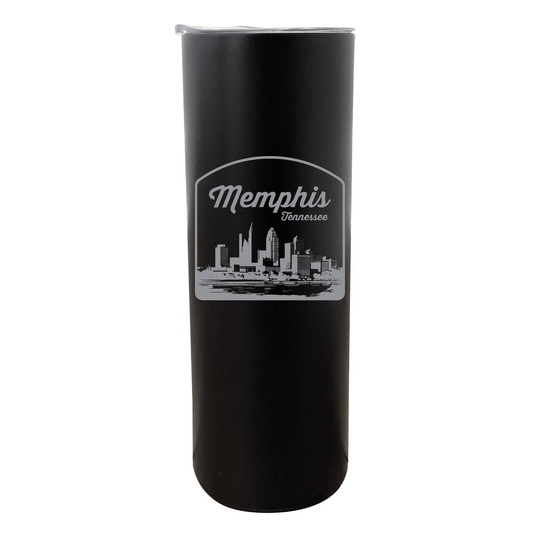 Memphis Tennessee Souvenir 20 oz Engraved Insulated Stainless Steel Skinny Tumbler Image 1