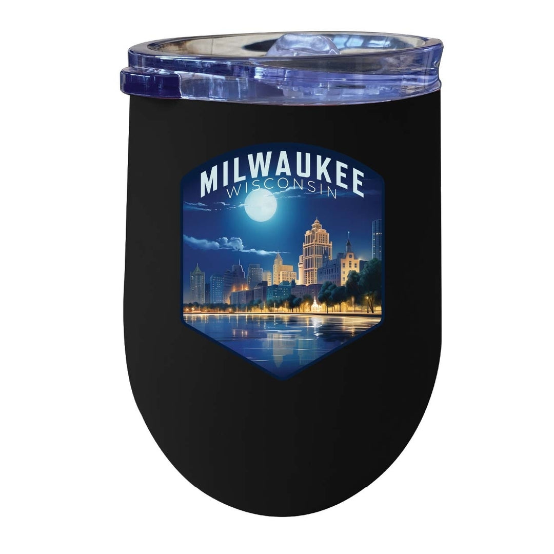 Milwaukee Wisconsin Design B Souvenir 12 oz Insulated Wine Stainless Steel Tumbler Image 3