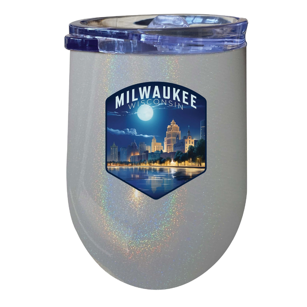 Milwaukee Wisconsin Design B Souvenir 12 oz Insulated Wine Stainless Steel Tumbler Image 4