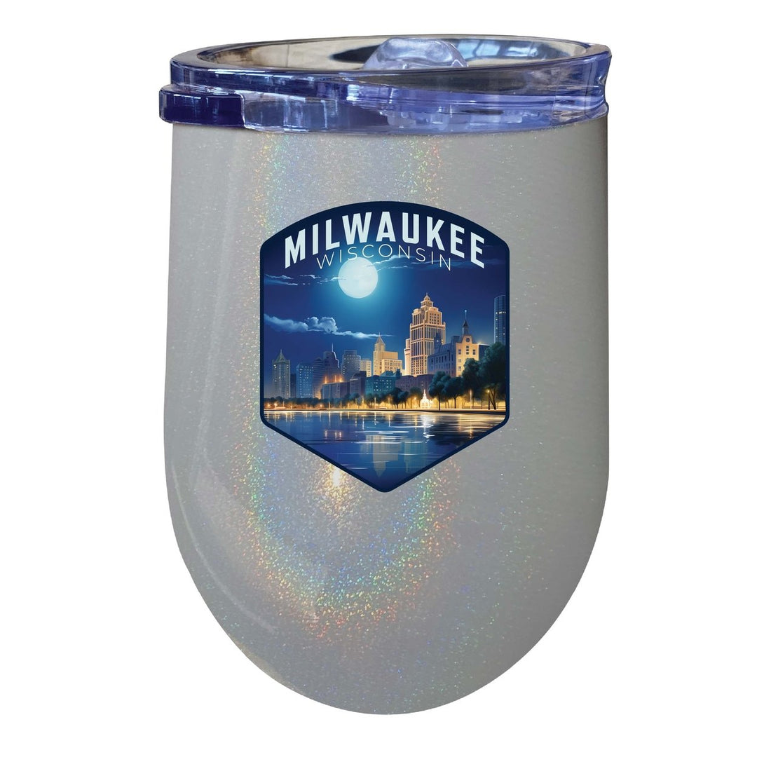 Milwaukee Wisconsin Design B Souvenir 12 oz Insulated Wine Stainless Steel Tumbler Image 1