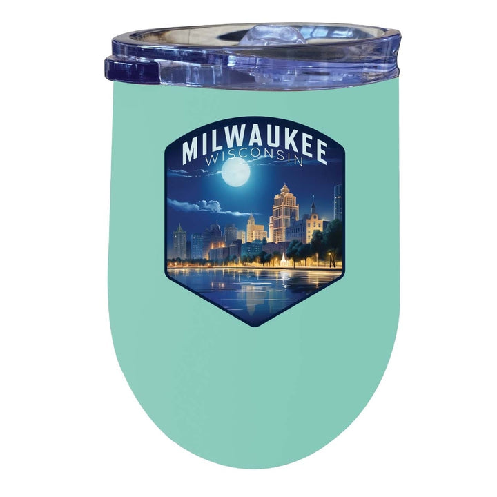 Milwaukee Wisconsin Design B Souvenir 12 oz Insulated Wine Stainless Steel Tumbler Image 4