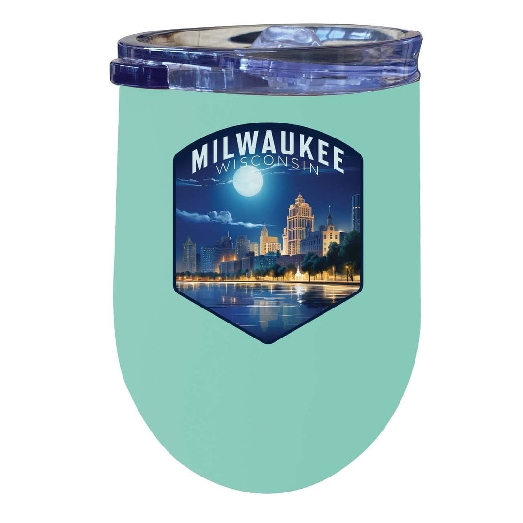 Milwaukee Wisconsin Design B Souvenir 12 oz Insulated Wine Stainless Steel Tumbler Image 1