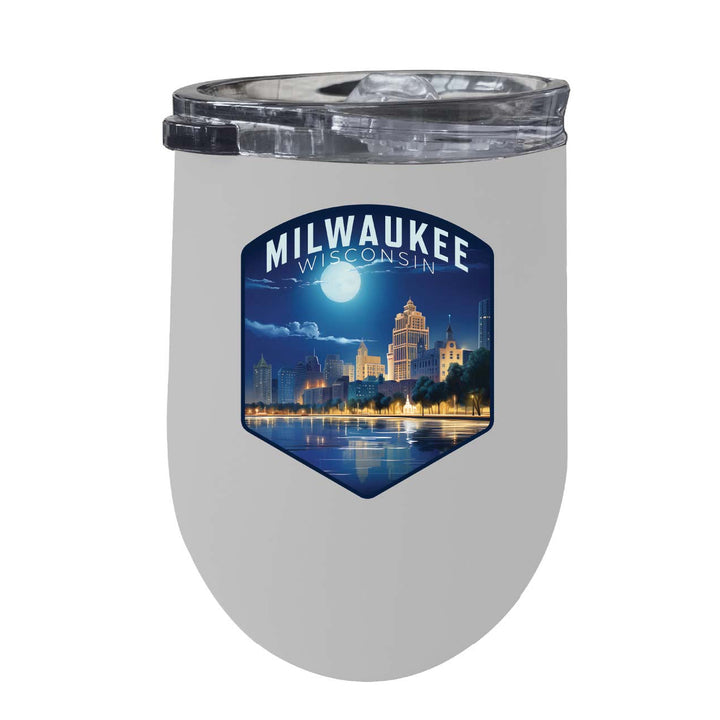 Milwaukee Wisconsin Design B Souvenir 12 oz Insulated Wine Stainless Steel Tumbler Image 6