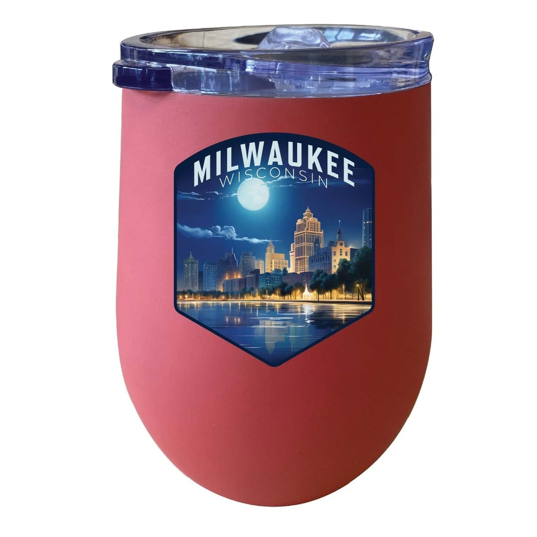 Milwaukee Wisconsin Design B Souvenir 12 oz Insulated Wine Stainless Steel Tumbler Image 7