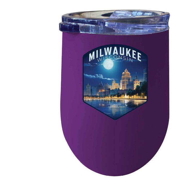 Milwaukee Wisconsin Design B Souvenir 12 oz Insulated Wine Stainless Steel Tumbler Image 8