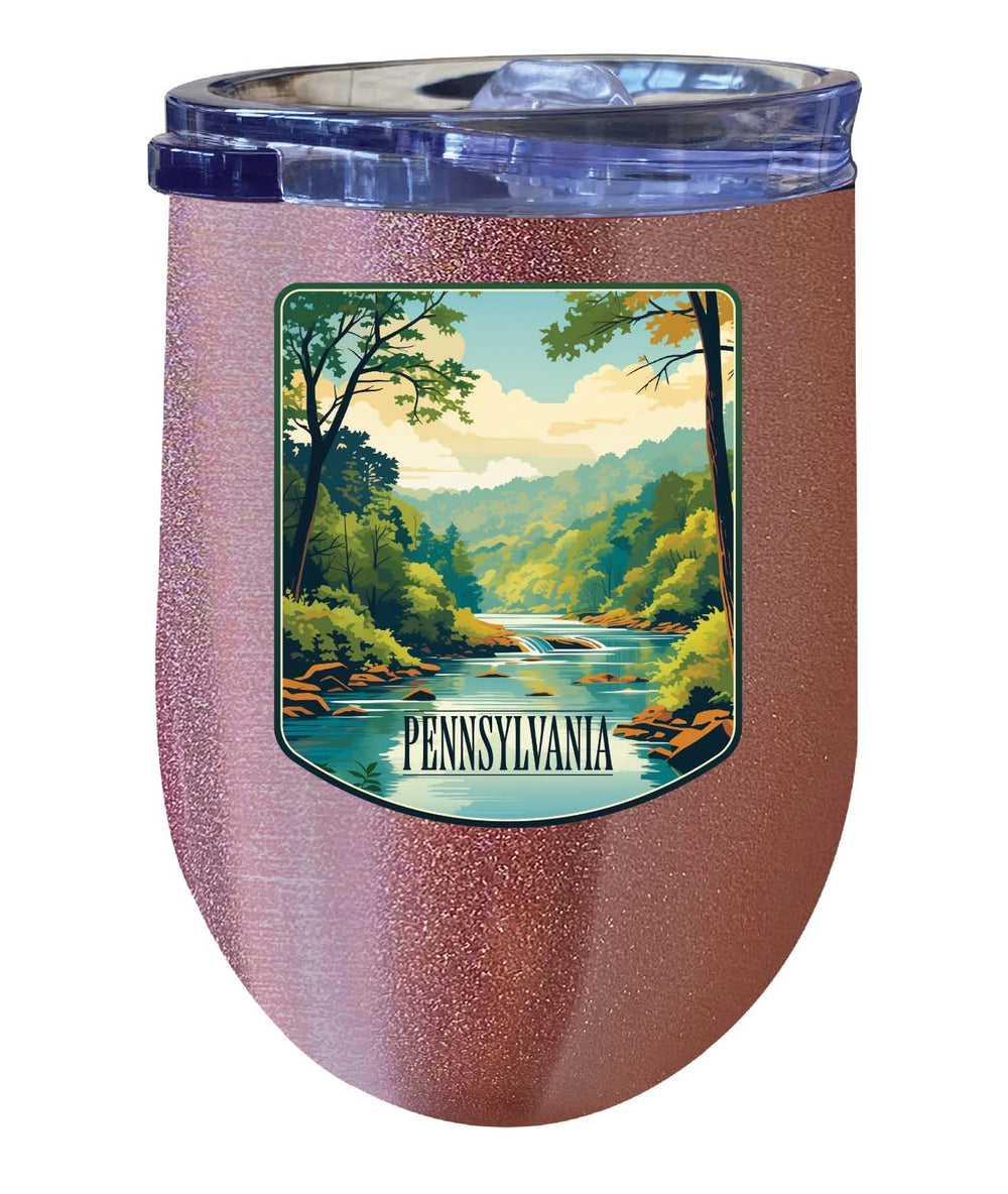 Pennsylvania Design B Souvenir 12 oz Insulated Wine Stainless Steel Tumbler Image 2