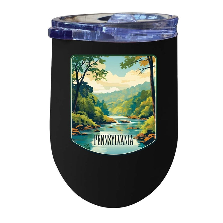 Pennsylvania Design B Souvenir 12 oz Insulated Wine Stainless Steel Tumbler Image 7