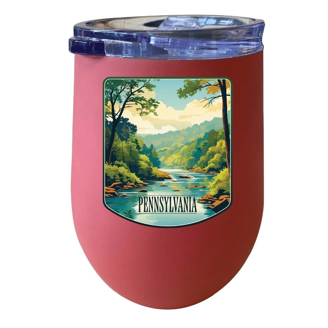 Pennsylvania Design B Souvenir 12 oz Insulated Wine Stainless Steel Tumbler Image 8