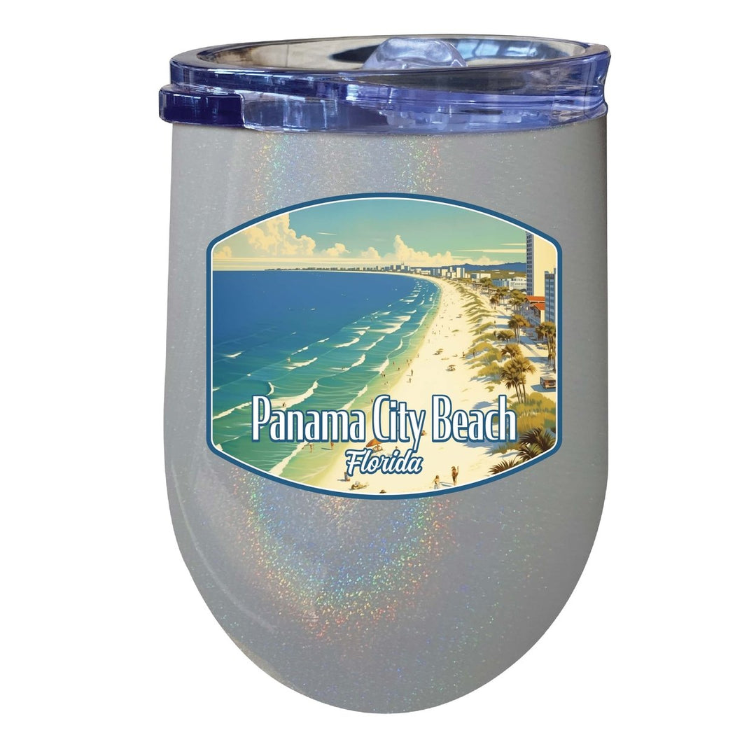 Panama City Beach Florida Design A Souvenir 12 oz Insulated Wine Stainless Steel Tumbler Image 1