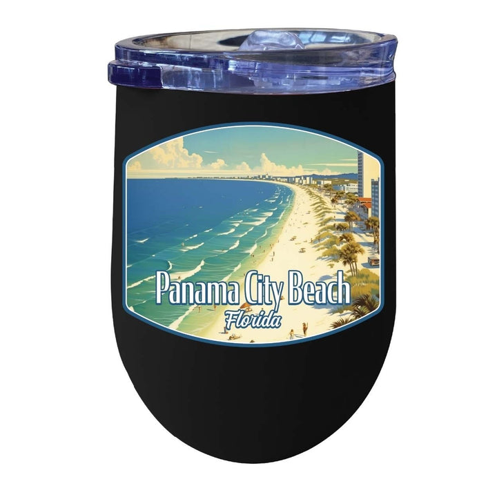 Panama City Beach Florida Design A Souvenir 12 oz Insulated Wine Stainless Steel Tumbler Image 3