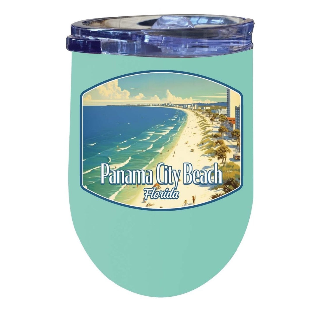 Panama City Beach Florida Design A Souvenir 12 oz Insulated Wine Stainless Steel Tumbler Image 4