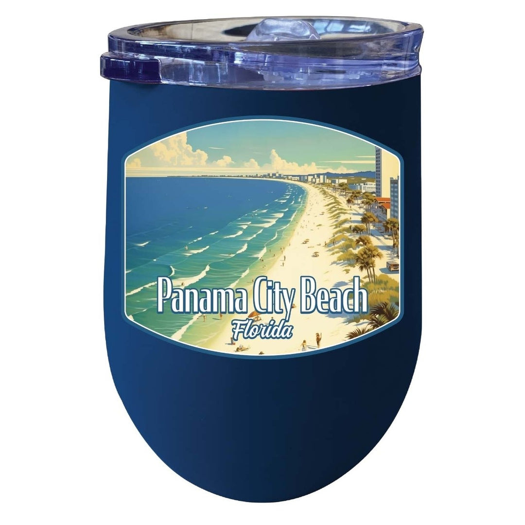 Panama City Beach Florida Design A Souvenir 12 oz Insulated Wine Stainless Steel Tumbler Image 6