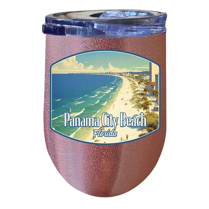 Panama City Beach Florida Design A Souvenir 12 oz Insulated Wine Stainless Steel Tumbler Image 8