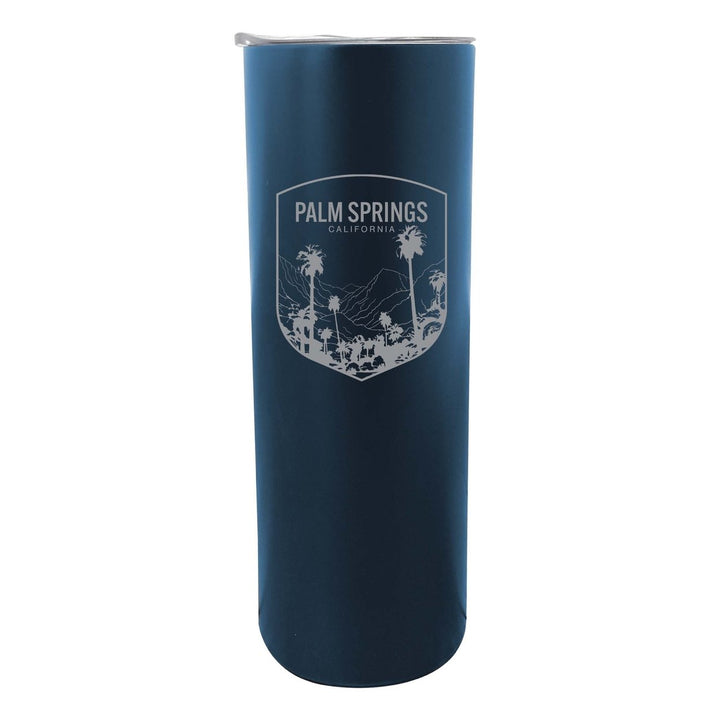 Palm Springs Califronia Souvenir 20 oz Engraved Insulated Stainless Steel Skinny Tumbler Image 1