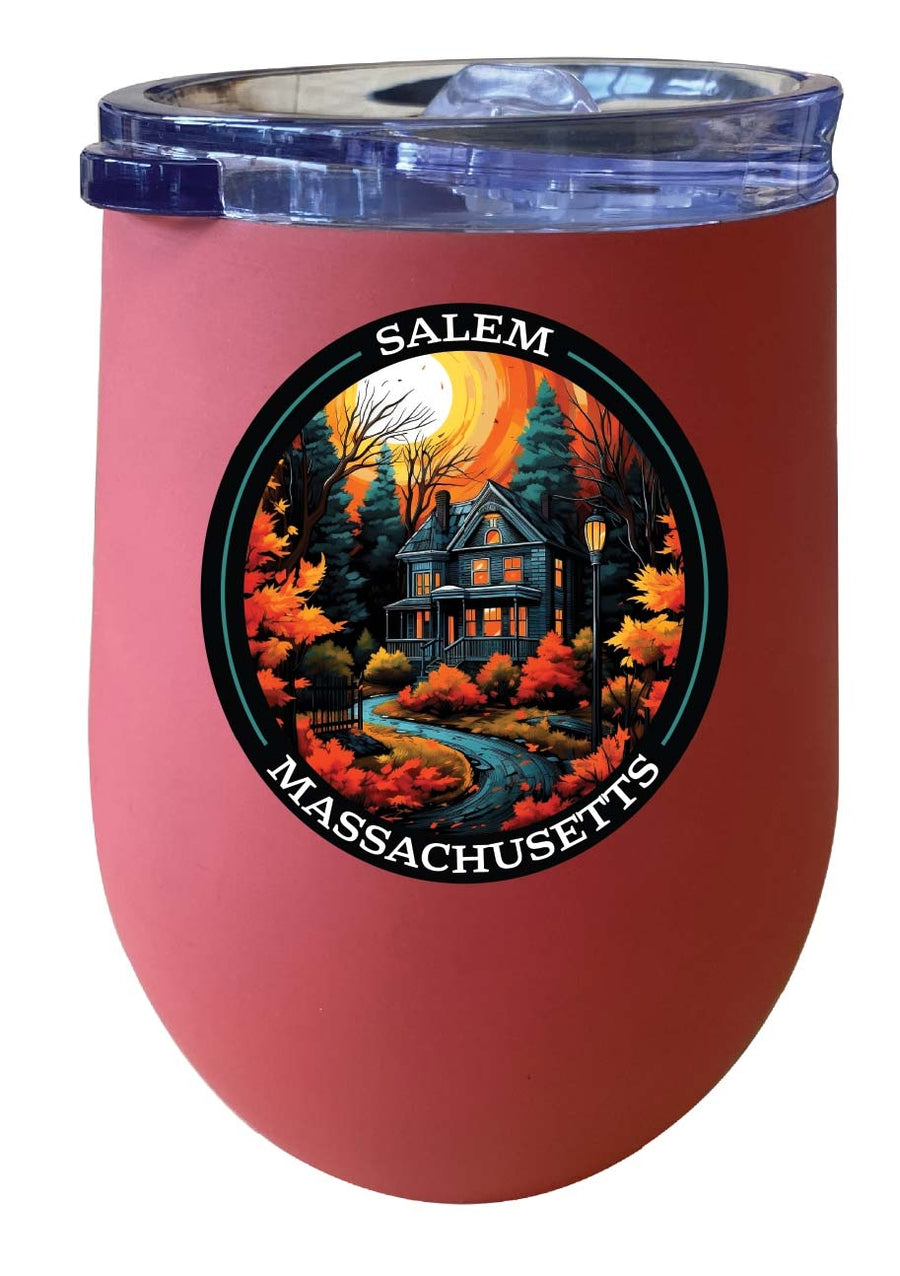Salem Massachussettes Design B Souvenir 12 oz Insulated Wine Stainless Steel Tumbler Image 1