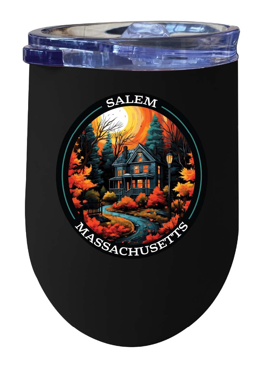 Salem Massachussettes Design B Souvenir 12 oz Insulated Wine Stainless Steel Tumbler Image 2