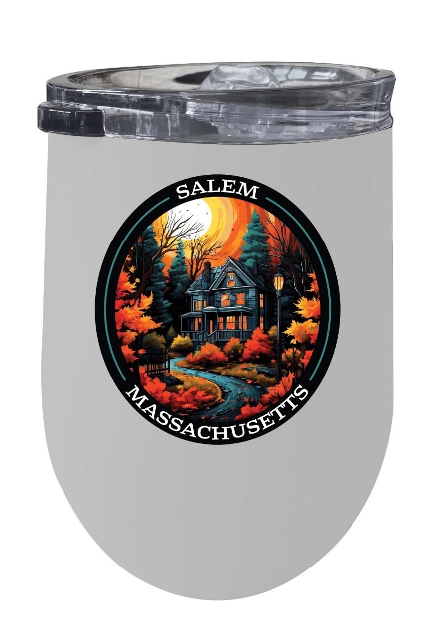 Salem Massachussettes Design B Souvenir 12 oz Insulated Wine Stainless Steel Tumbler Image 1