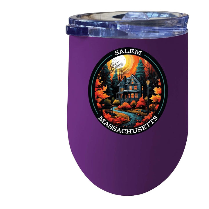 Salem Massachussettes Design B Souvenir 12 oz Insulated Wine Stainless Steel Tumbler Image 4