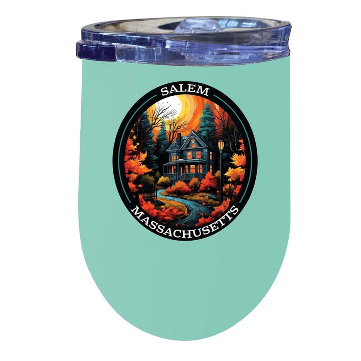 Salem Massachussettes Design B Souvenir 12 oz Insulated Wine Stainless Steel Tumbler Image 1