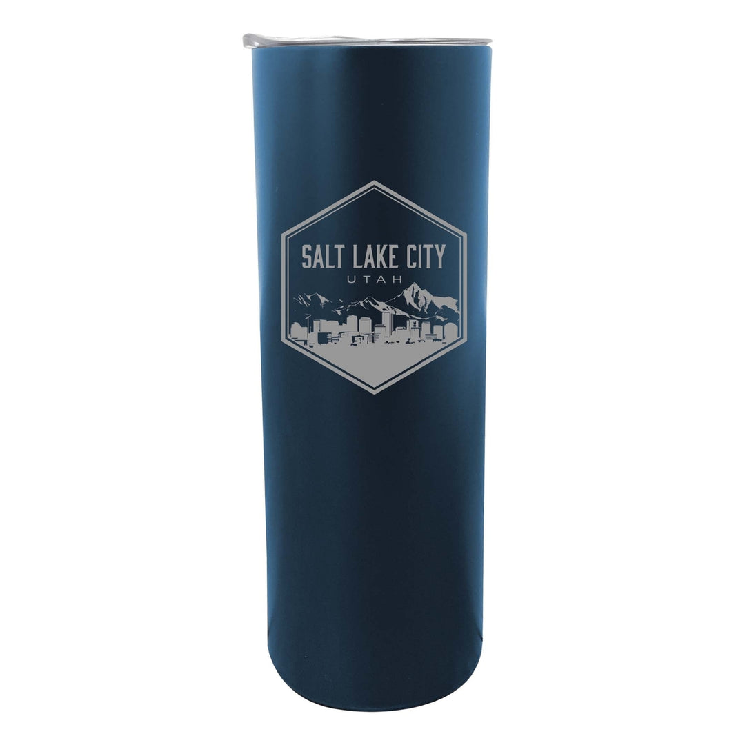 Salt Lake City Utah Souvenir 20 oz Engraved Insulated Stainless Steel Skinny Tumbler Image 2