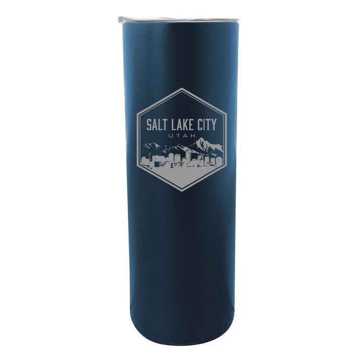 Salt Lake City Utah Souvenir 20 oz Engraved Insulated Stainless Steel Skinny Tumbler Image 1