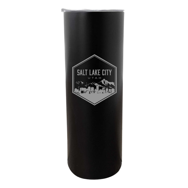 Salt Lake City Utah Souvenir 20 oz Engraved Insulated Stainless Steel Skinny Tumbler Image 1