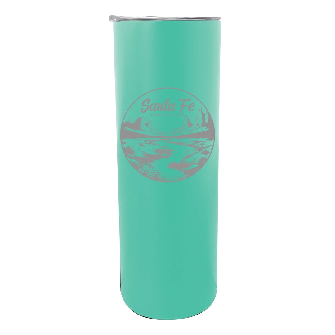 Santa Fe Mexico Souvenir 20 oz Engraved Insulated Stainless Steel Skinny Tumbler Image 3