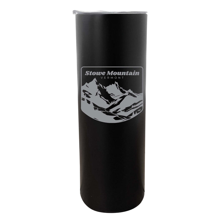 Stowe Mountain Vermont Souvenir 20 oz Engraved Insulated Stainless Steel Skinny Tumbler Image 1