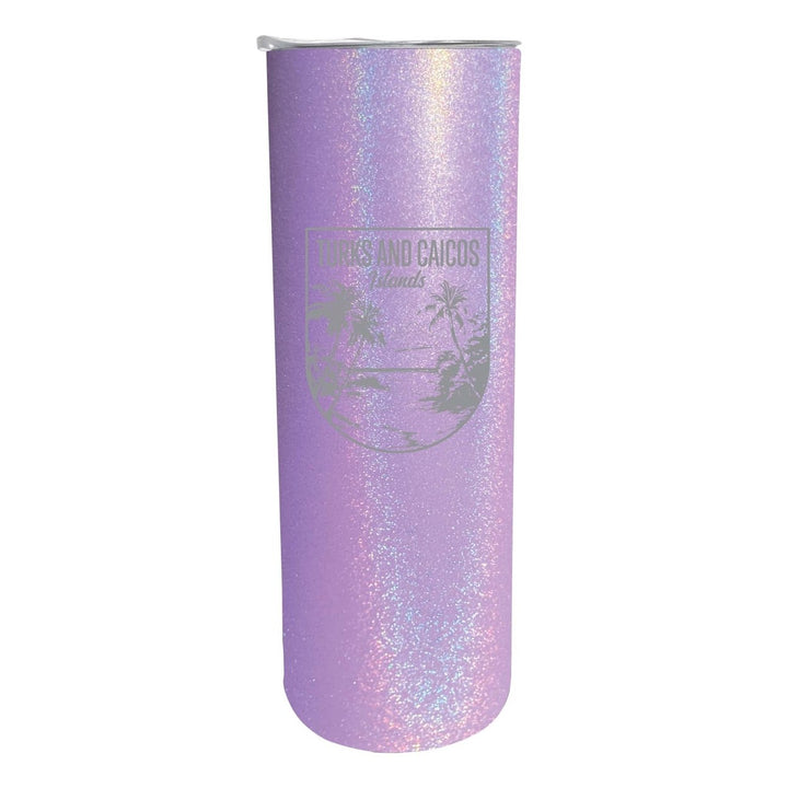 Turks and Caicos Islands Souvenir 20 oz Engraved Insulated Stainless Steel Skinny Tumbler Image 1