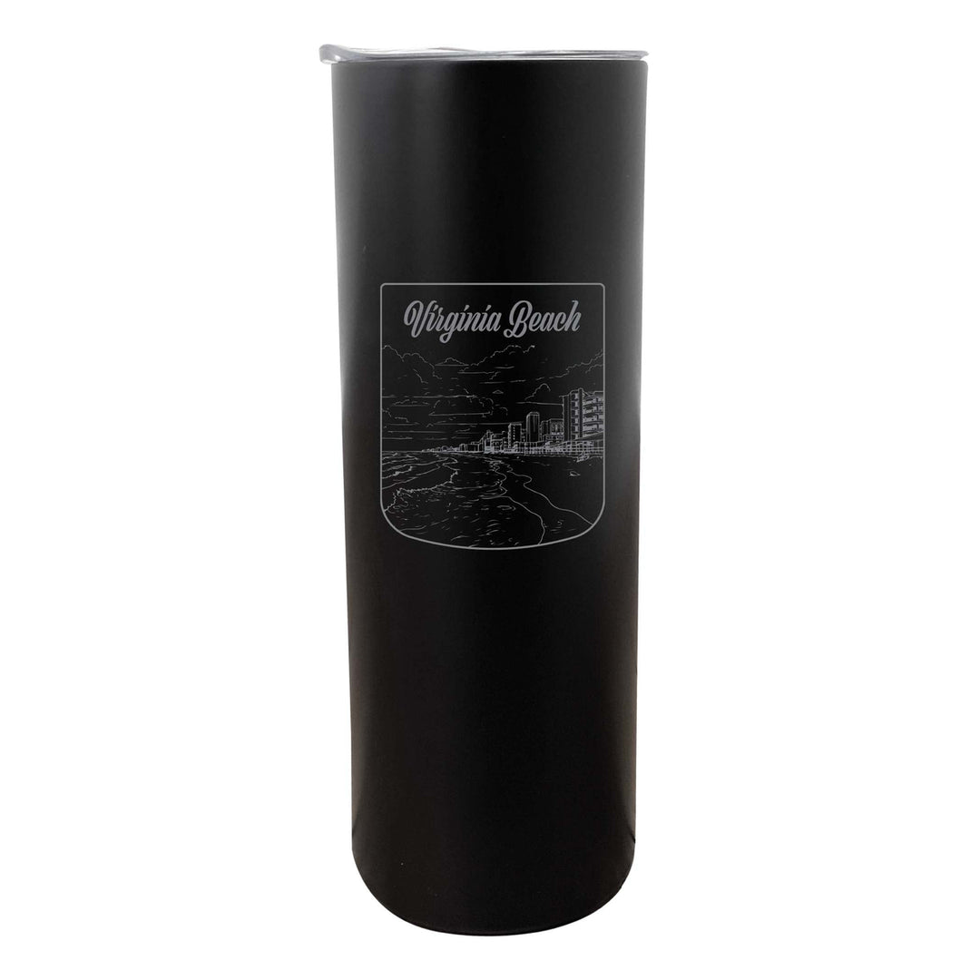 Virginia Beach Virginia Souvenir 20 oz Engraved Insulated Stainless Steel Skinny Tumbler Image 4