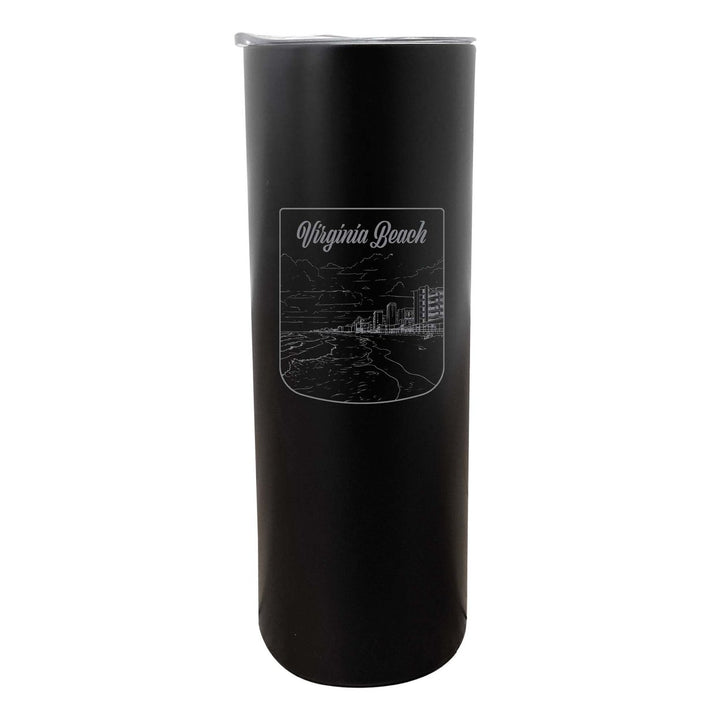 Virginia Beach Virginia Souvenir 20 oz Engraved Insulated Stainless Steel Skinny Tumbler Image 1