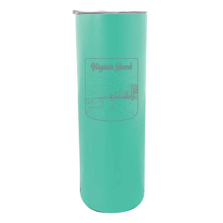 Virginia Beach Virginia Souvenir 20 oz Engraved Insulated Stainless Steel Skinny Tumbler Image 1