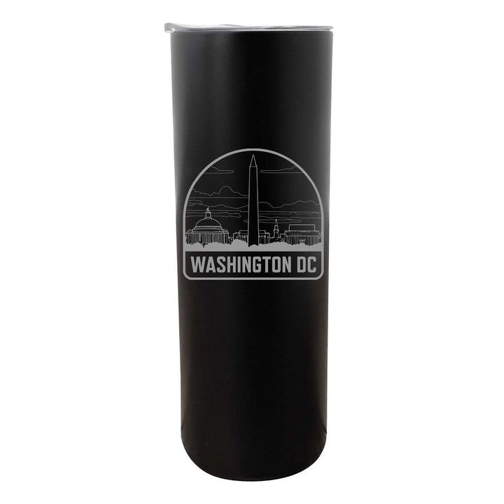 Washington DC Souvenir 20 oz Engraved Insulated Stainless Steel Skinny Tumbler Image 1