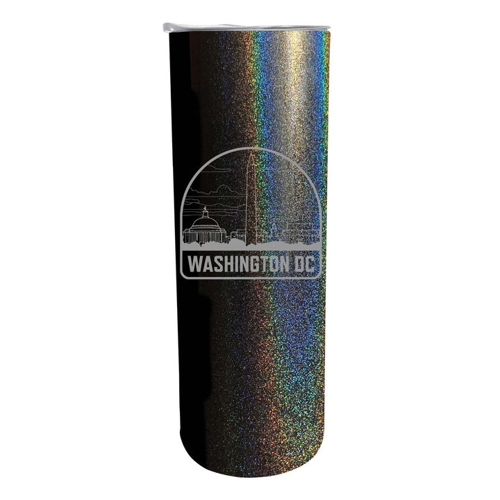 Washington DC Souvenir 20 oz Engraved Insulated Stainless Steel Skinny Tumbler Image 2