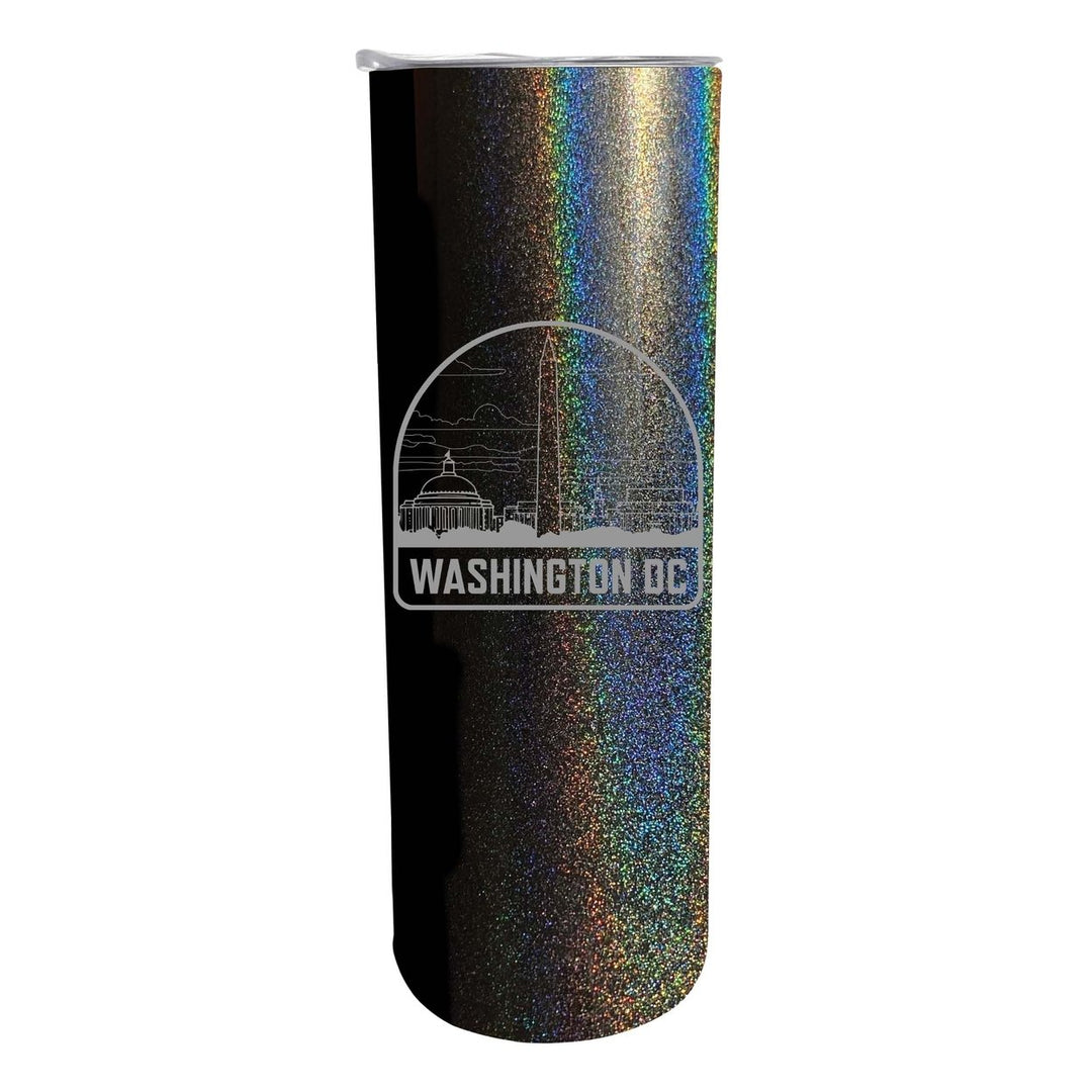 Washington DC Souvenir 20 oz Engraved Insulated Stainless Steel Skinny Tumbler Image 1