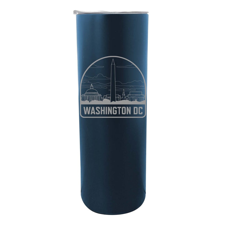 Washington DC Souvenir 20 oz Engraved Insulated Stainless Steel Skinny Tumbler Image 1