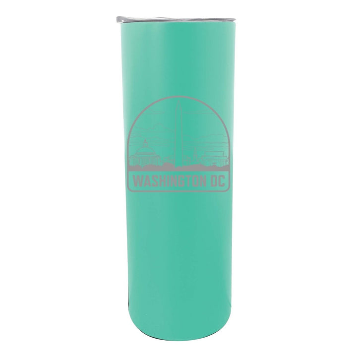 Washington DC Souvenir 20 oz Engraved Insulated Stainless Steel Skinny Tumbler Image 1