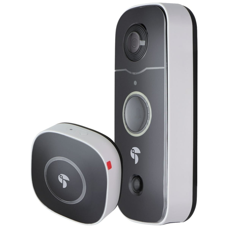 Toucan Wireless and Waterproof Live Feed Video Doorbell with Chime - White/Black Image 1