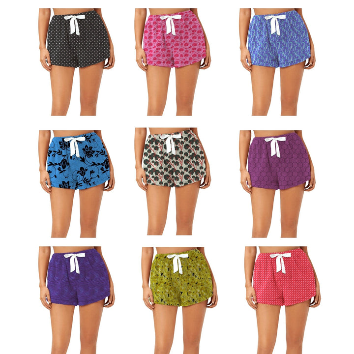 Womens Ultra Plush Micro-Fleece Sleep Pajama Shorts 6/12 Pack Random Colors Image 3