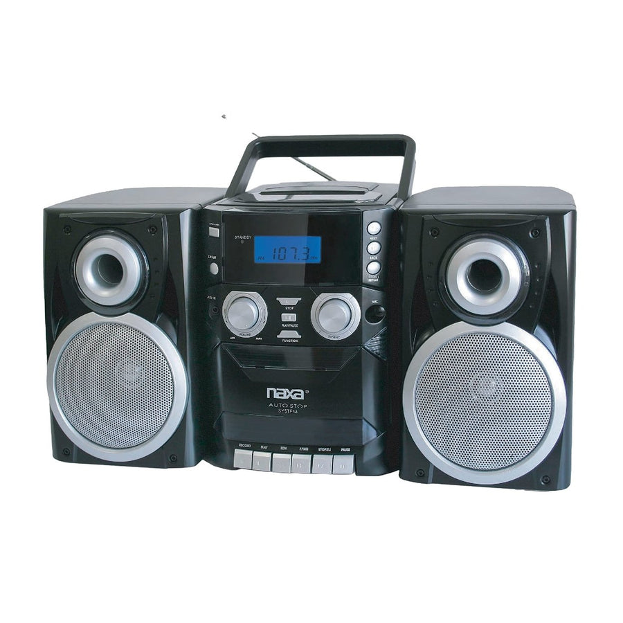 Naxa Portable CD/Cassette/AM/FM System - Black- Image 1