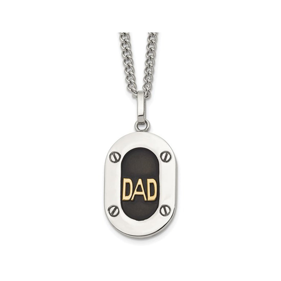 Stainless Steel Stainless Steel DAD Pendant Necklace with Chain Image 1