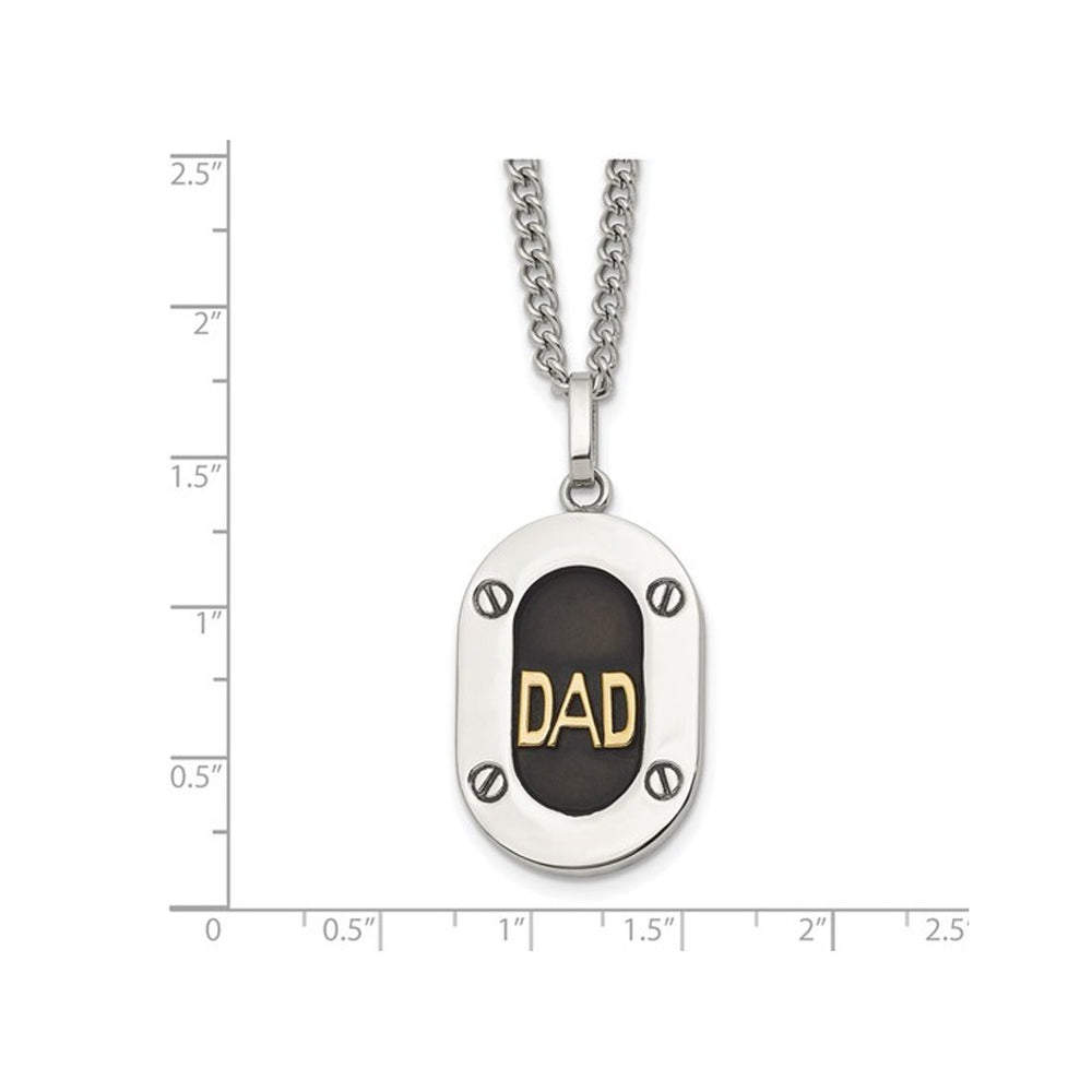 Stainless Steel Stainless Steel DAD Pendant Necklace with Chain Image 2