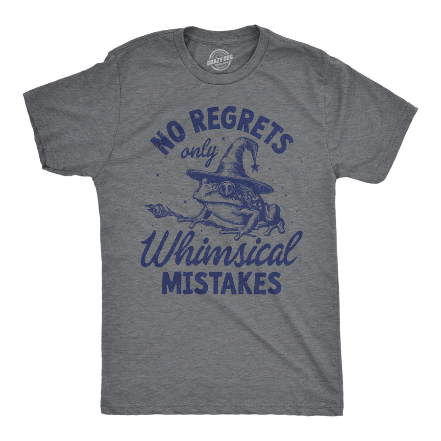 Mens Funny T Shirts No Regrets Only Whimsical Mistakes Sarcastic Tee For Men Image 1